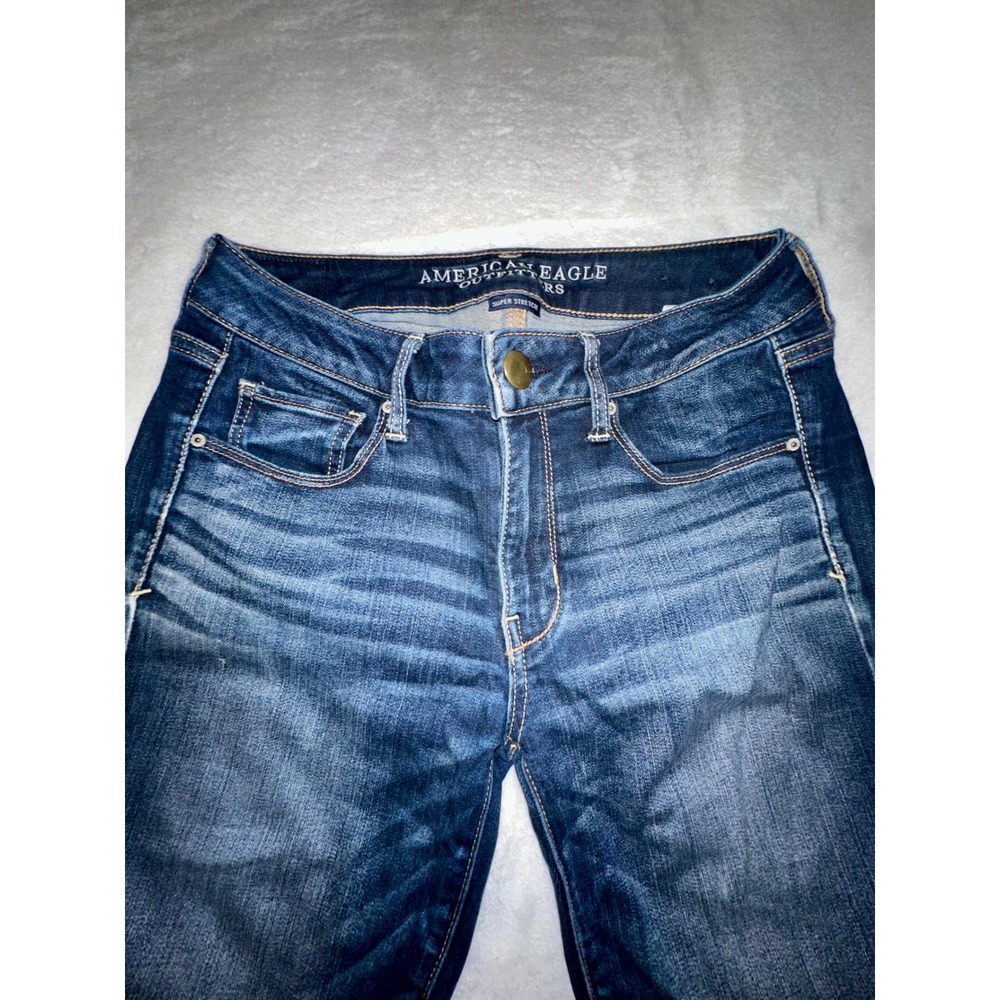American Eagle Super Stretch Dark Wash Denim Jeans Womens Size 6 X-Long